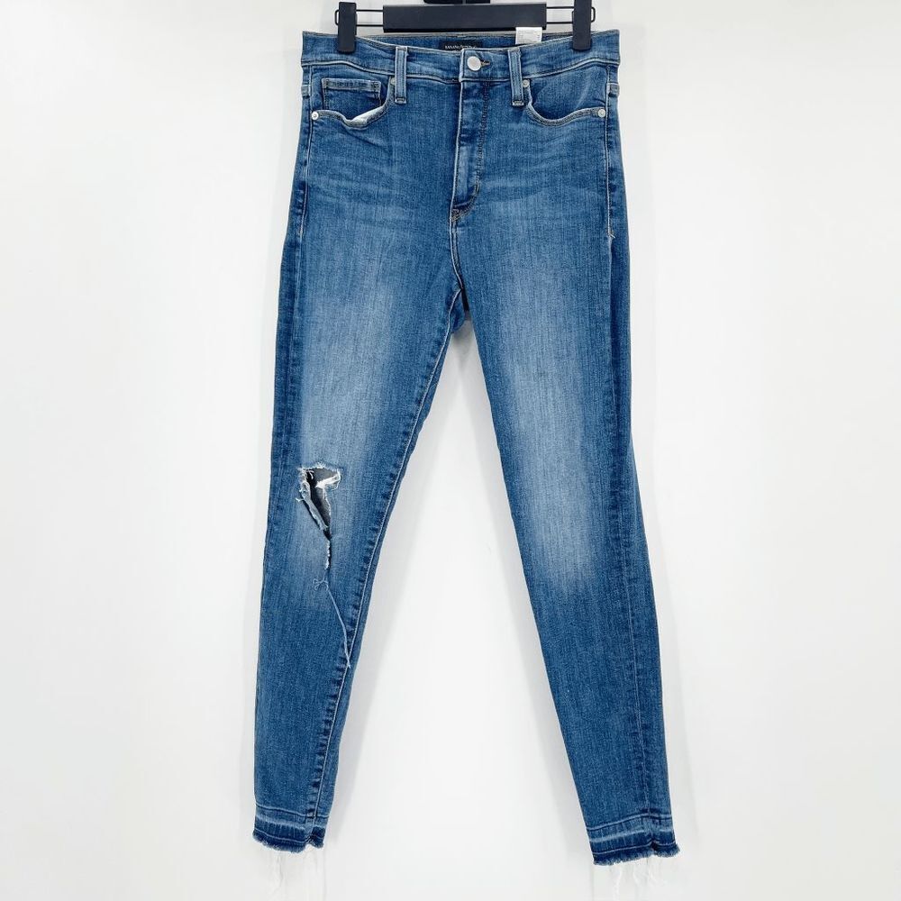 Banana Republic Blue Medium Wash Ripped Premium Denim Skinny Jeans Women Size 27
